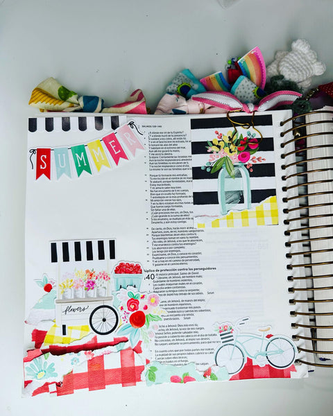 Kit Biblia para ilustrar, en espiral RVR 60 floral símil piel