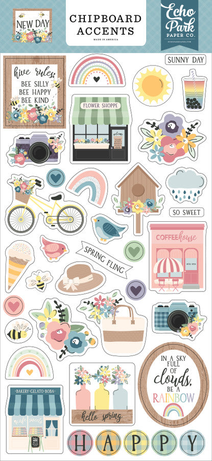 New Day 6x13 Chipboard Accents