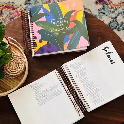 Kit Biblia para ilustrar, en espiral RVR 60 floral símil piel
