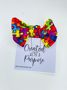 Puzzle Fabric Paper  Clips Hand Made